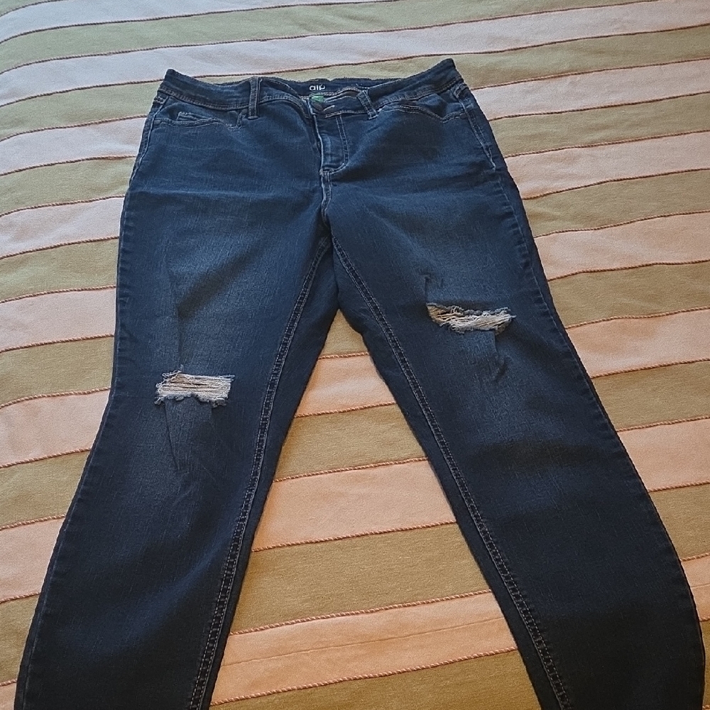 dip Dark Blue Skinny Jeans with Ripped Details